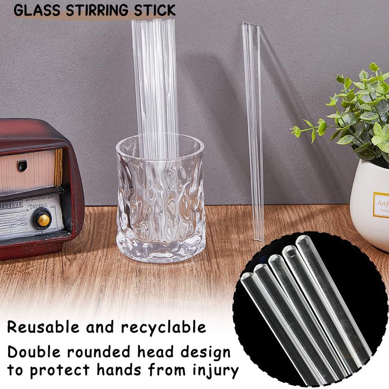 DreamAug 10-Pack Glass Stirring Rods – 7.9" Long, 6mm Diameter, Both Ends Round – Heat-Resistant Glass for Lab and Home Use - Image 4